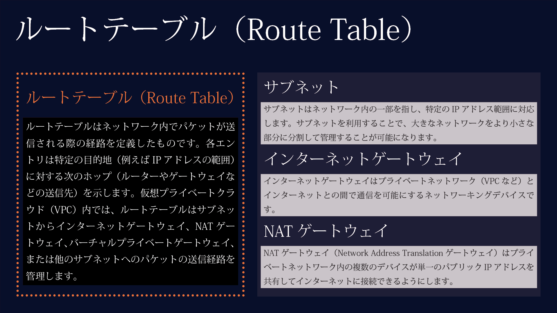 ルートテーブル